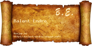 Balent Endre névjegykártya